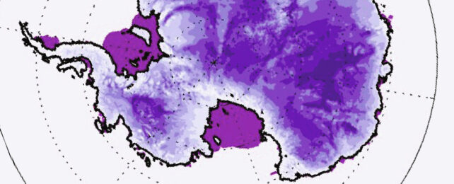 Map of 1950s ice sheet levels in antarctica