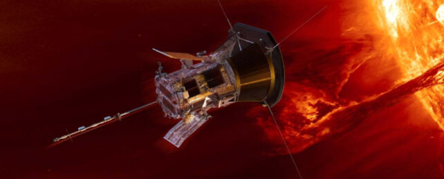 illustration of the Parker probe nearing the sun