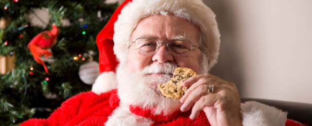 santa eating a cookie