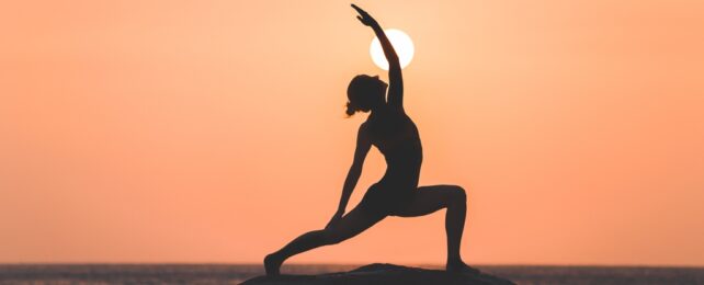 Woman Yoga Sunset