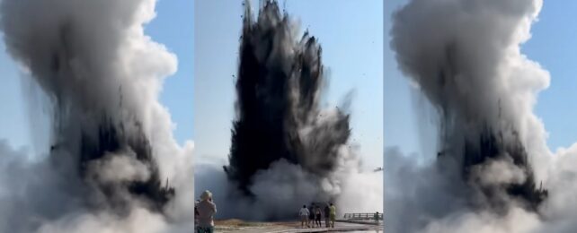 Three Images of an explosion