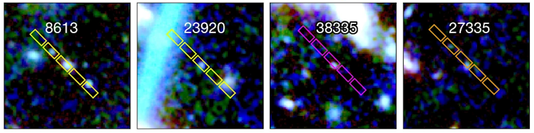 The faintest galaxies uncovered by JWST in the early cosmos.